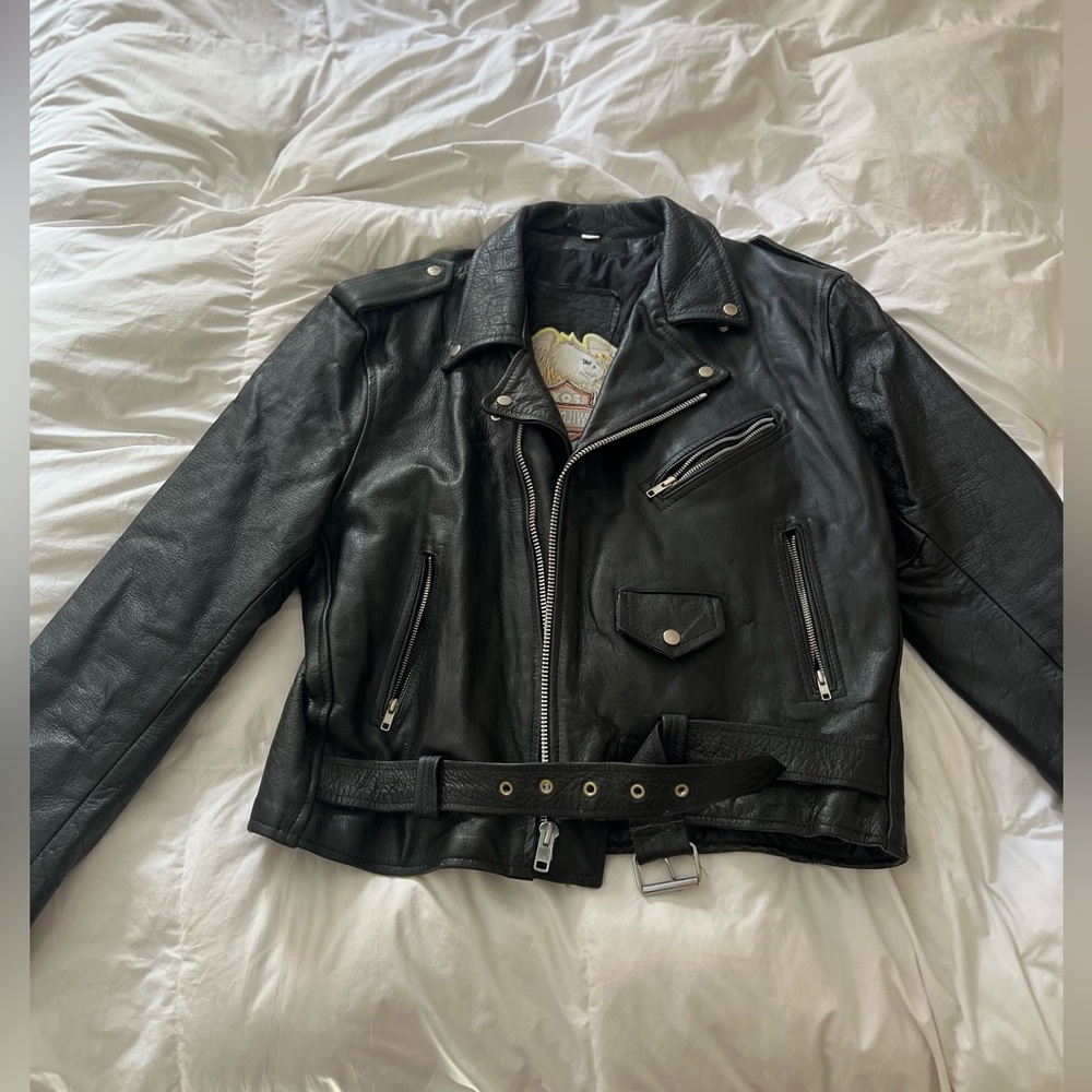 Vintage FOX Leather Jacket with Patch - Picture 5 of 8